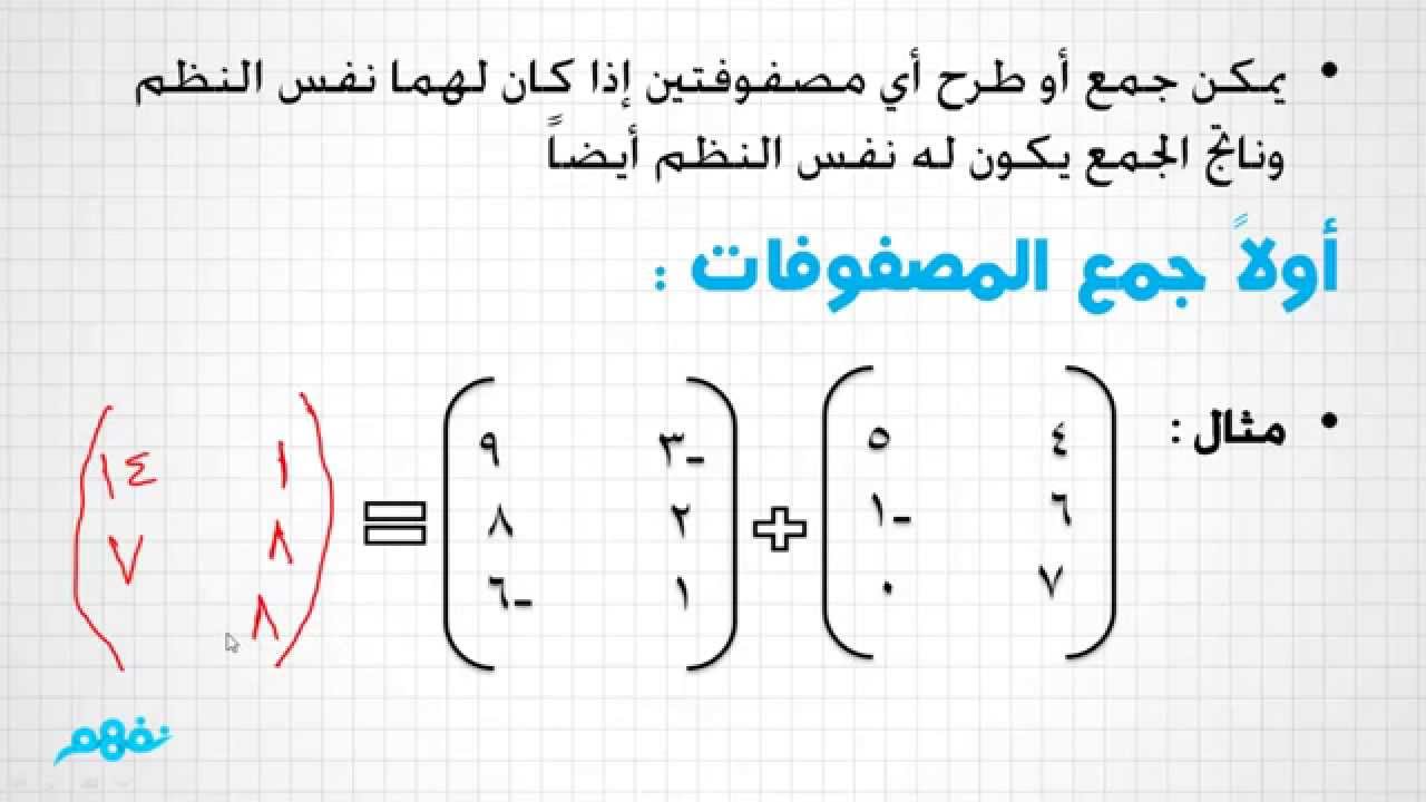 بحث عن المصفوفات - اهم درس فى الثانوية 2487 1