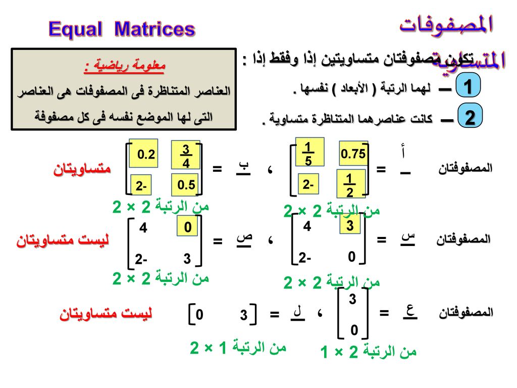 بحث عن المصفوفات - اهم درس فى الثانوية 2487 5