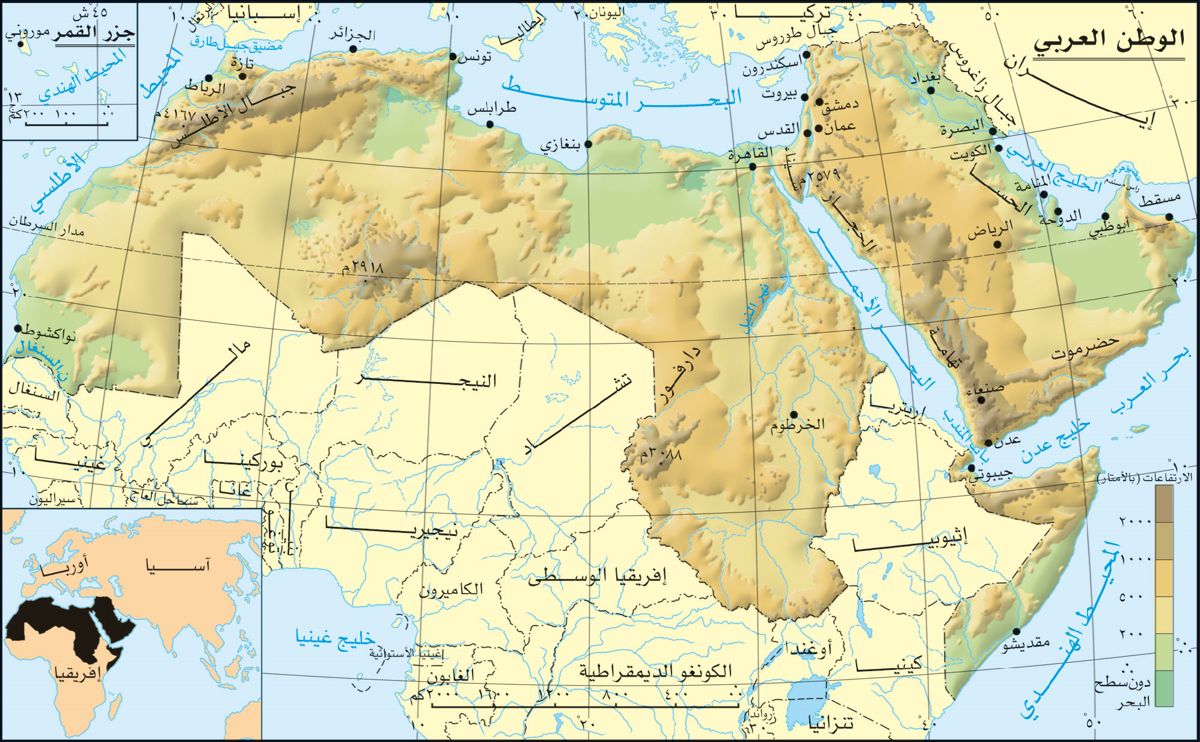 خريطة العالم بالعربي - اوضح الخرائط العربية 2005 2